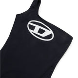 Diesel Kids Monokini Black Swimsuit with Oval D for Girls