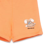 Barrow Kids T-shirt Bianca con Stampa Retro con Shorts Pesca per Neonati