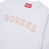 Diesel Kids T-Shirt Bianco con Logo in Denim per Bambini