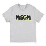 MSGM Kids T-shirt Grigia con Logo per Bambini