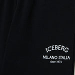 Iceberg Kids Pantaloni Joggers Neri con Logo per Bambini (dettaglio)