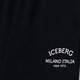 Iceberg Kids Pantaloni Joggers Neri con Logo per Bambini (dettaglio)
