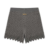 Twinset Milano Kids Shorts Grigio Scuro in Maglia a Trecce per Bambine