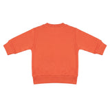 Dsquared2 Kids Felpa Girocollo Arancione in Cotone con Foglia d'Acero e Logo per Neonati