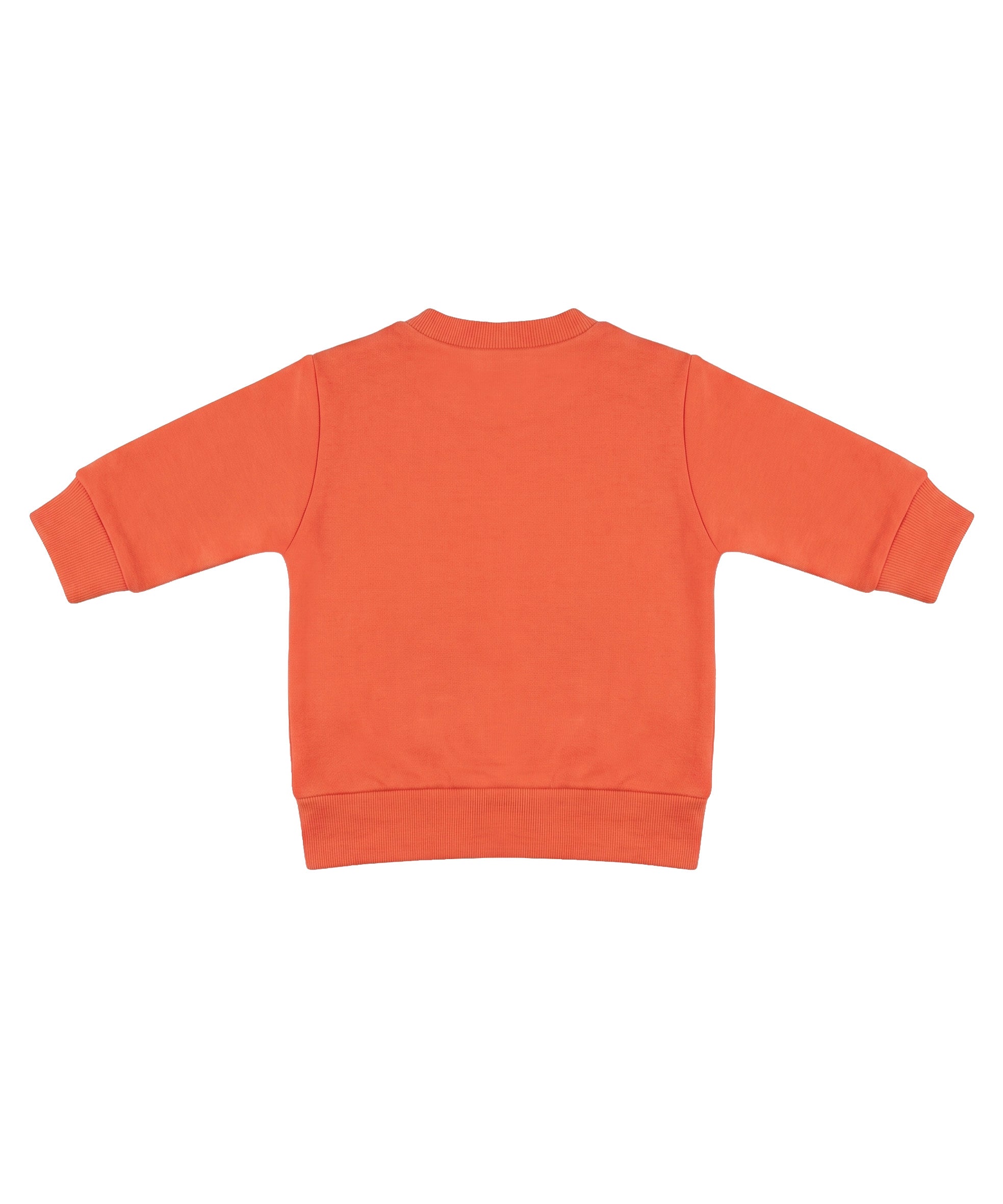 Dsquared2 Kids Felpa Girocollo Arancione in Cotone con Foglia d'Acero e Logo per Neonati