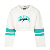MSGM Kids Felpa Crop Crema Cheer per Bambine