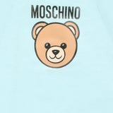 Moschino Kids Tutina Celeste con Logo Teddy per Neonati