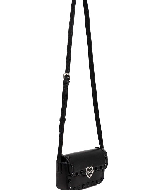 Pinko Kids Borsa a Tracolla Nera con Borchie per Bambine