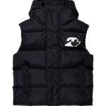 Dsquared2 Kids Giubbino Smanicato Nero con Logo Leaf per Bambini