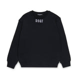 Dsquared2 Kids Felpa Girocollo Nera con DSQ2 per Bambini