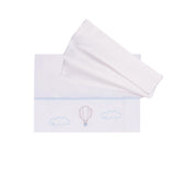 Lenzuolino Marlù Vaniglia/Cielo con Ricamo Mongolfiera per Neonati