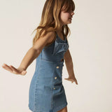 Twinset Kids Abito in Denim con Maxi Fiocco per Bambine