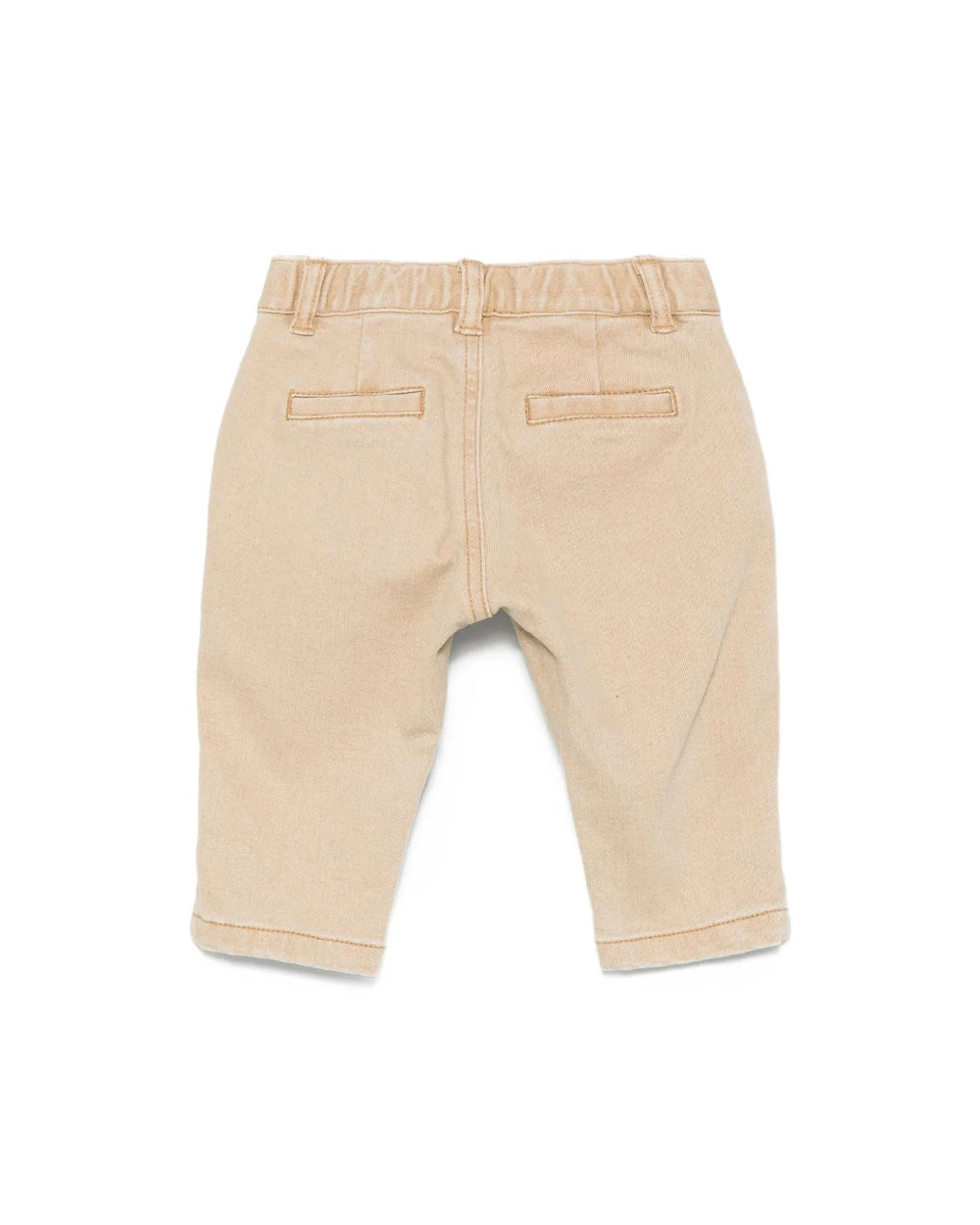Moschino Kids Pantaloni Biege con Logo Teddy per Neonati