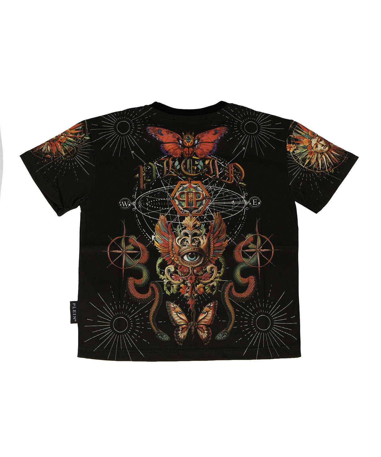 Philipp Plein Kids T-Shirt Nero con Stampa Tattoo per Bambini