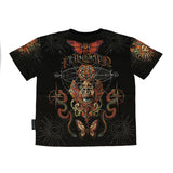 Philipp Plein Kids T-Shirt Nero con Stampa Tattoo per Bambini