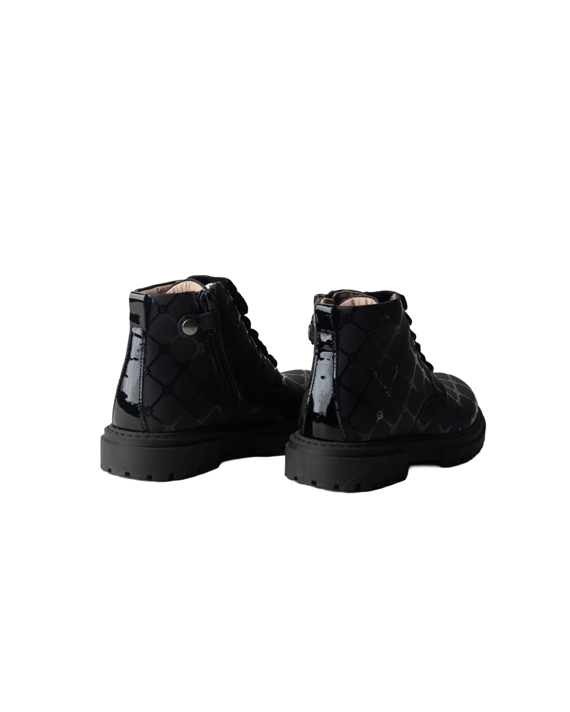 Elisabetta Franchi La Mia Bambina Stivale Nero con Logo All-Over per Neonate