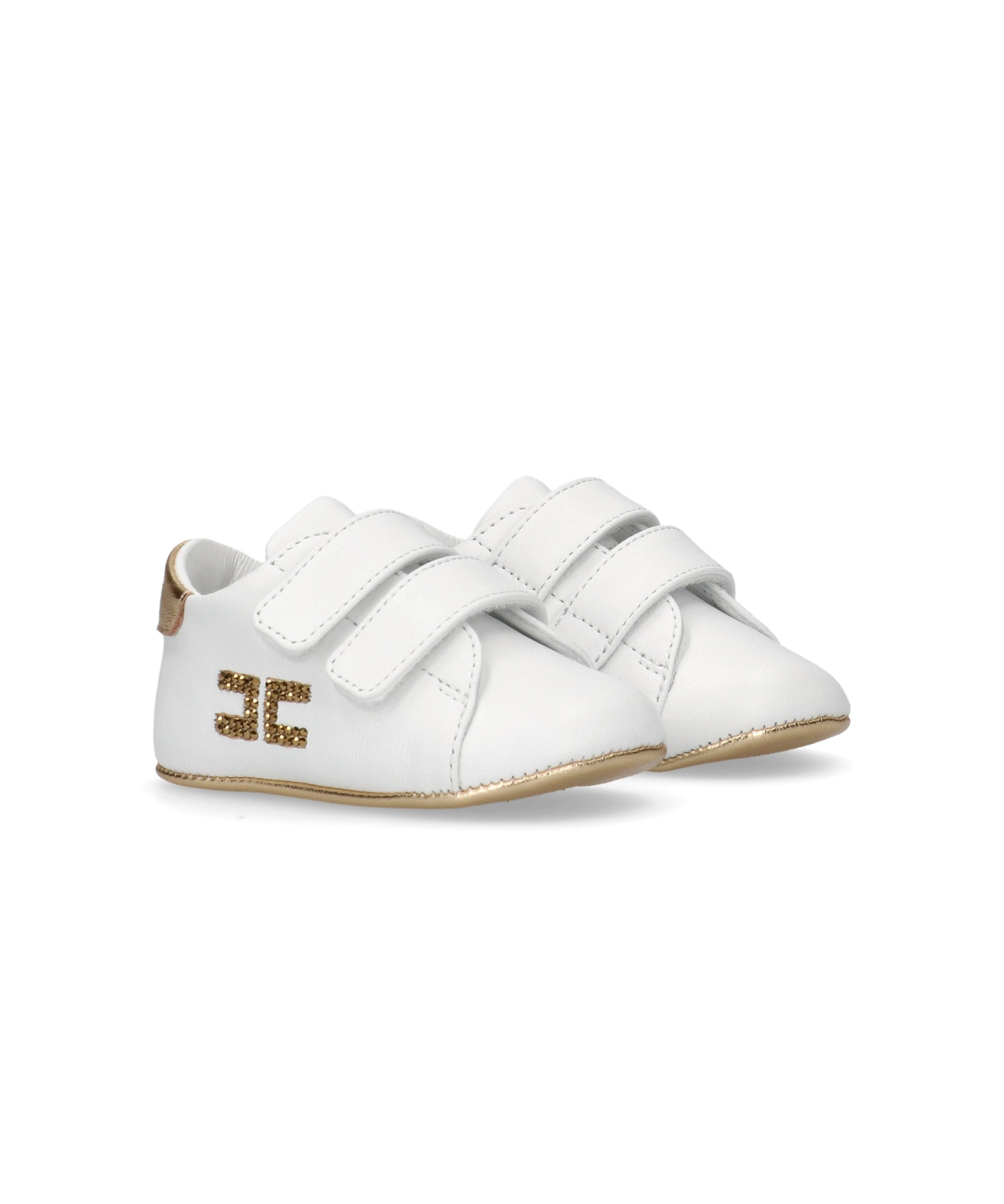 Elisabetta Franchi La Mia Bambina Sneaker Culla Bianco/Oro per Neonate