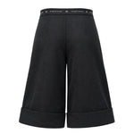 Elisabetta Franchi La Mia Bambina Pantalone Nero con Dettaglo Fascia Logo a Contrasto per Bambine