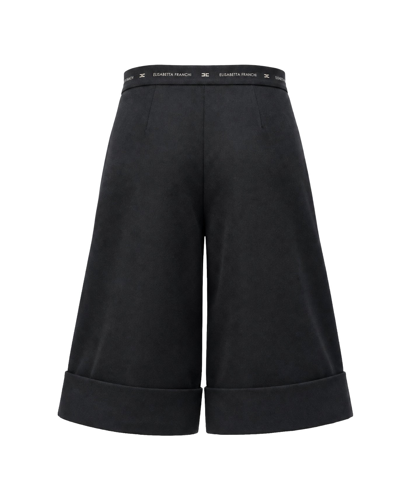 Elisabetta Franchi La Mia Bambina Pantalone Nero con Dettaglo Fascia Logo a Contrasto per Bambine
