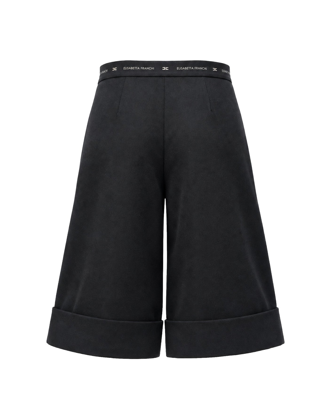 Elisabetta Franchi La Mia Bambina Pantalone Nero con Dettaglo Fascia Logo a Contrasto per Bambine