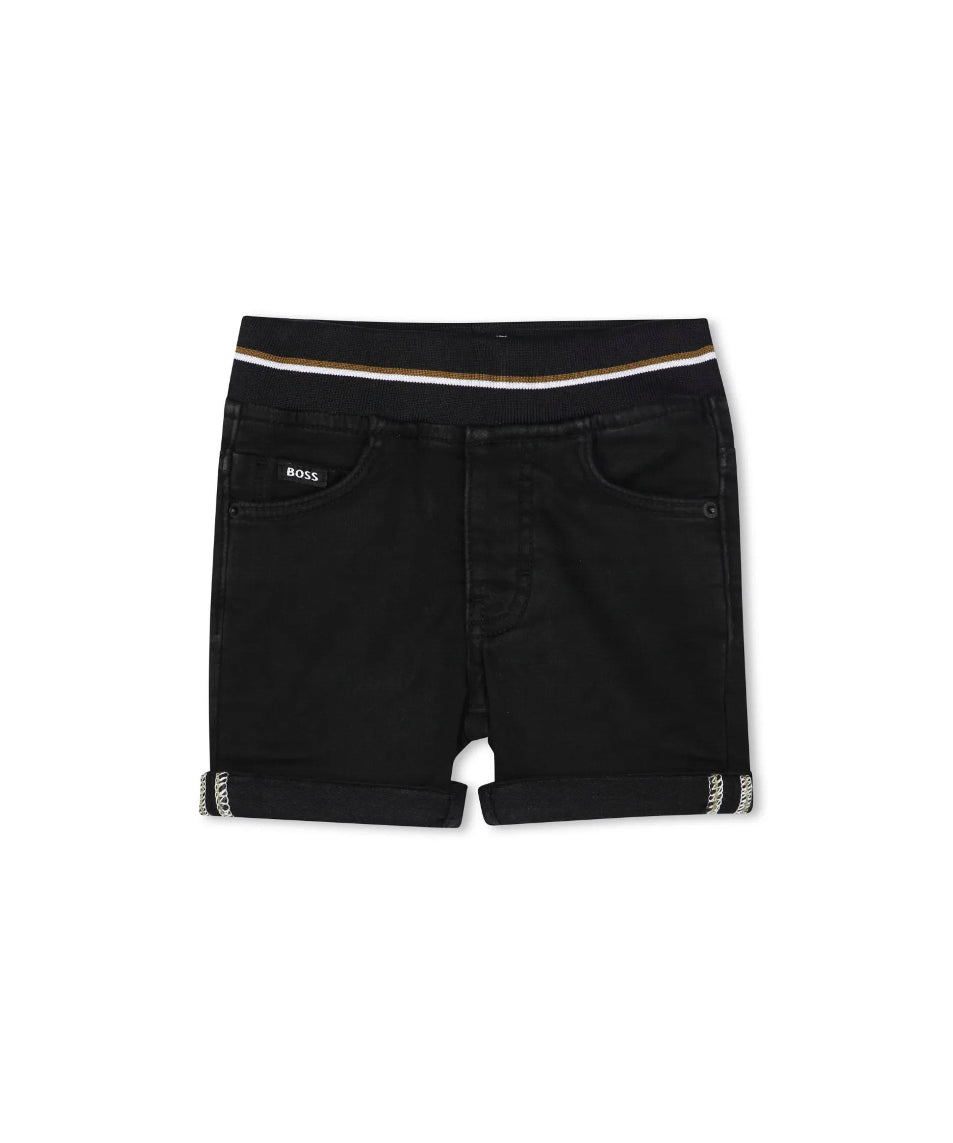 Boss Kids Shorts Denim Neri per Neonati