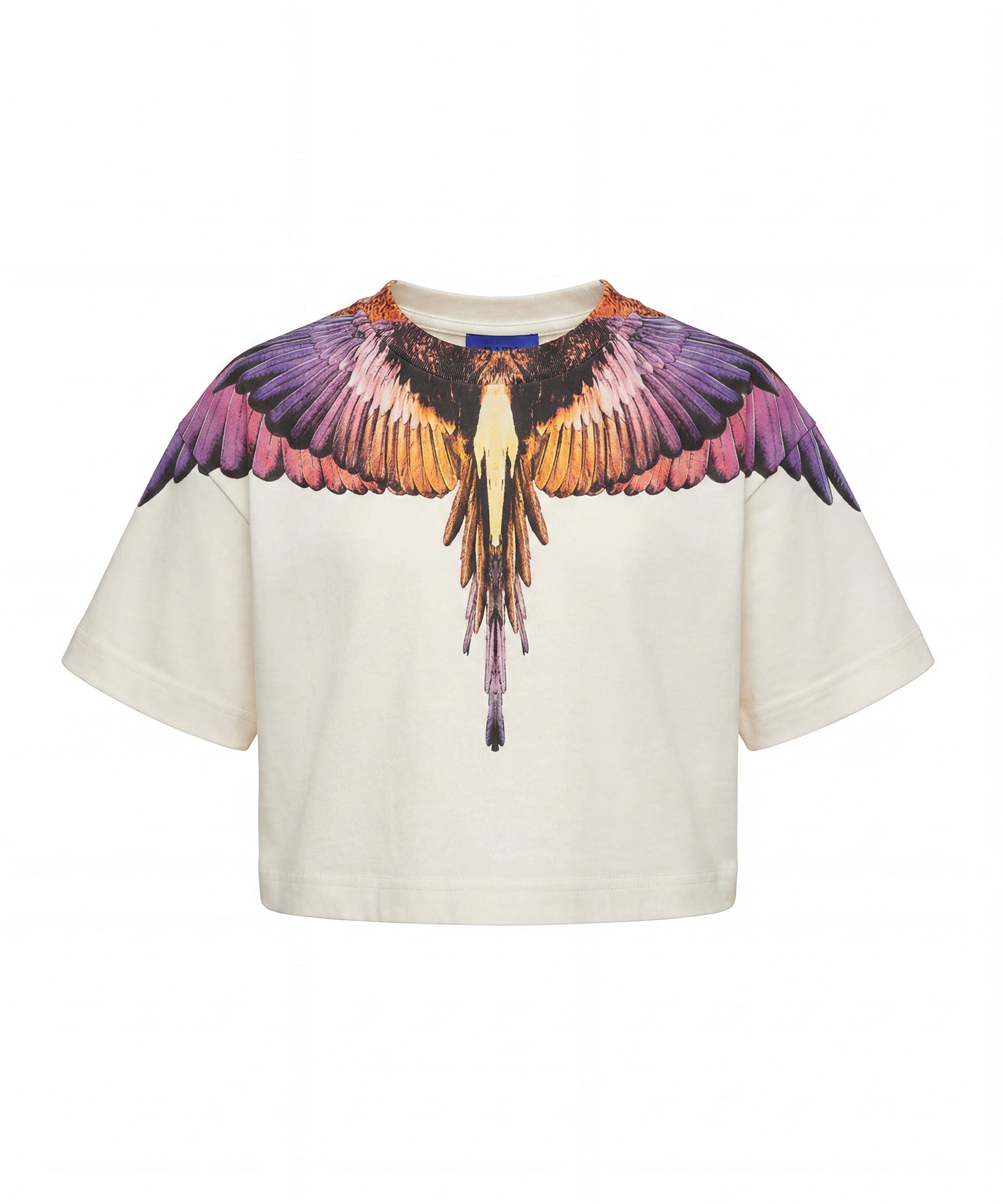 Marcelo Burlon County of Milan Kids T-Shirt Crop Cocco con Stampa per Bambine