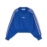 MSGM Kids Felpa Crop Royal con Logo per Bambine