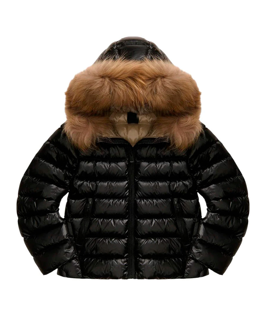 Blauer Kids Giubbino Nero e Cappuccio con Pelliccia Arcadia Junior per Bambine