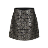 Moschino Kids Gonna Oro Netallizzata con Logo Jacquard per Bambine