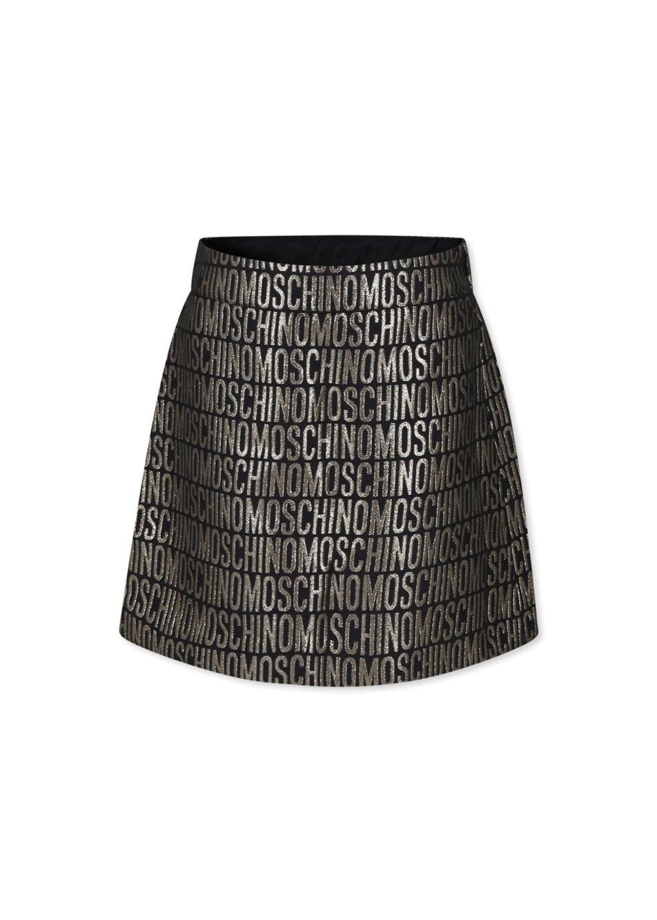 Moschino Kids Gonna Oro Netallizzata con Logo Jacquard per Bambine