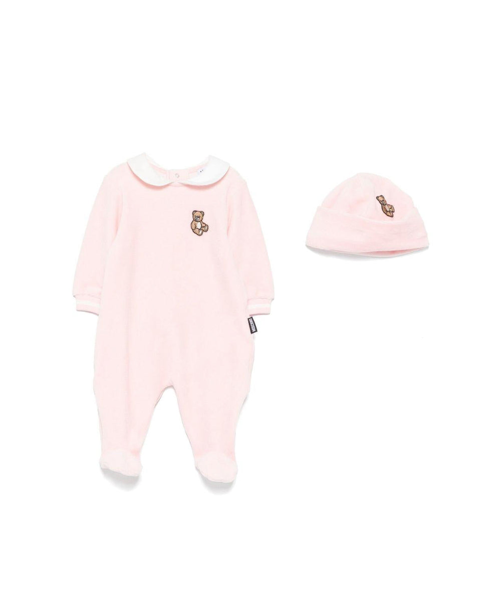 Moschino Kids Tutina con Cappellino Rosa per Neonate