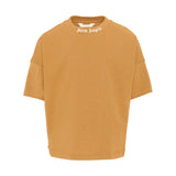 Palm Angels Kids T-Shirt Marrone con Logo per Bambini