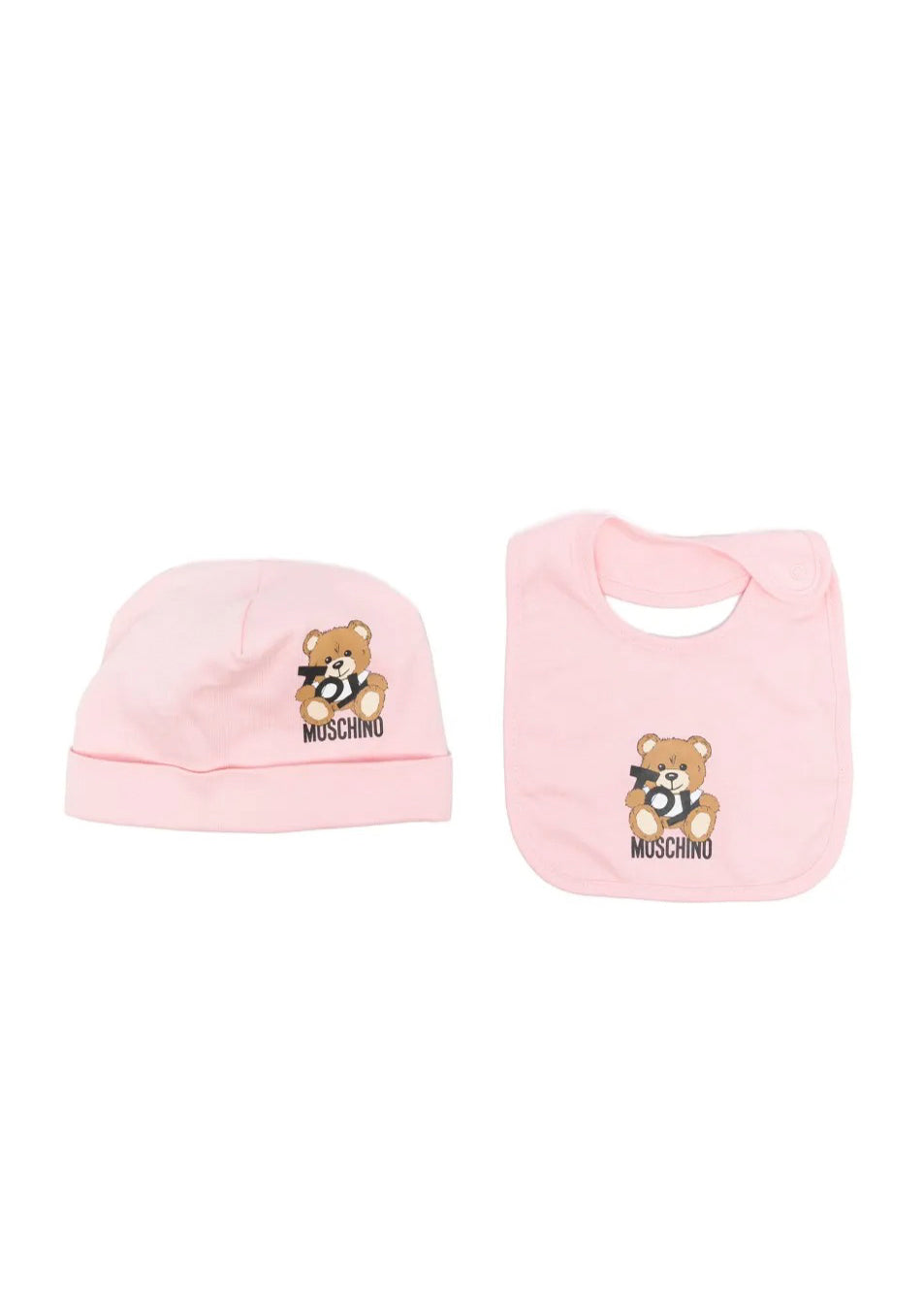 Moschino Kids Cappello con Bavetta Rosa con Toy per Neonate