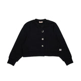 N21 Kids Cardigan Nero con Bottoni per Bambine