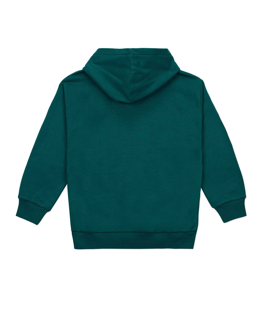 Iceberg Kids Felpa Verde con Cappuccio con Stampa (retro)