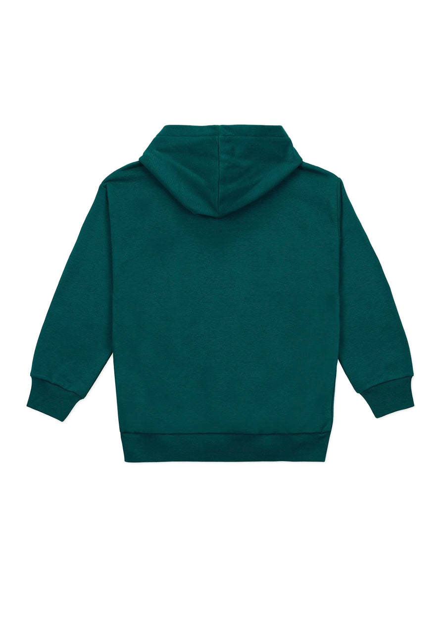 Iceberg Kids Felpa Verde con Cappuccio con Stampa (retro)