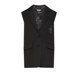 John Richmond Kids Gilet Nero con Applicazioni sul Retro per Bambini