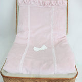 Minibanda Coperta Rosa con Fiocco e Ruches per Neonate