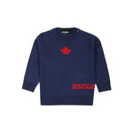 Dsquared2 Kids Maglioncino Blu con Stampa Logo Leaf per Neonati