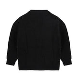 Iceberg Kids Cardigan Nero in Maglia con Stampa Astratta per BAmbini