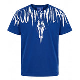Marcelo Burlon County of Milan Kids T-Shirt Bluette con Stampa per Bambini