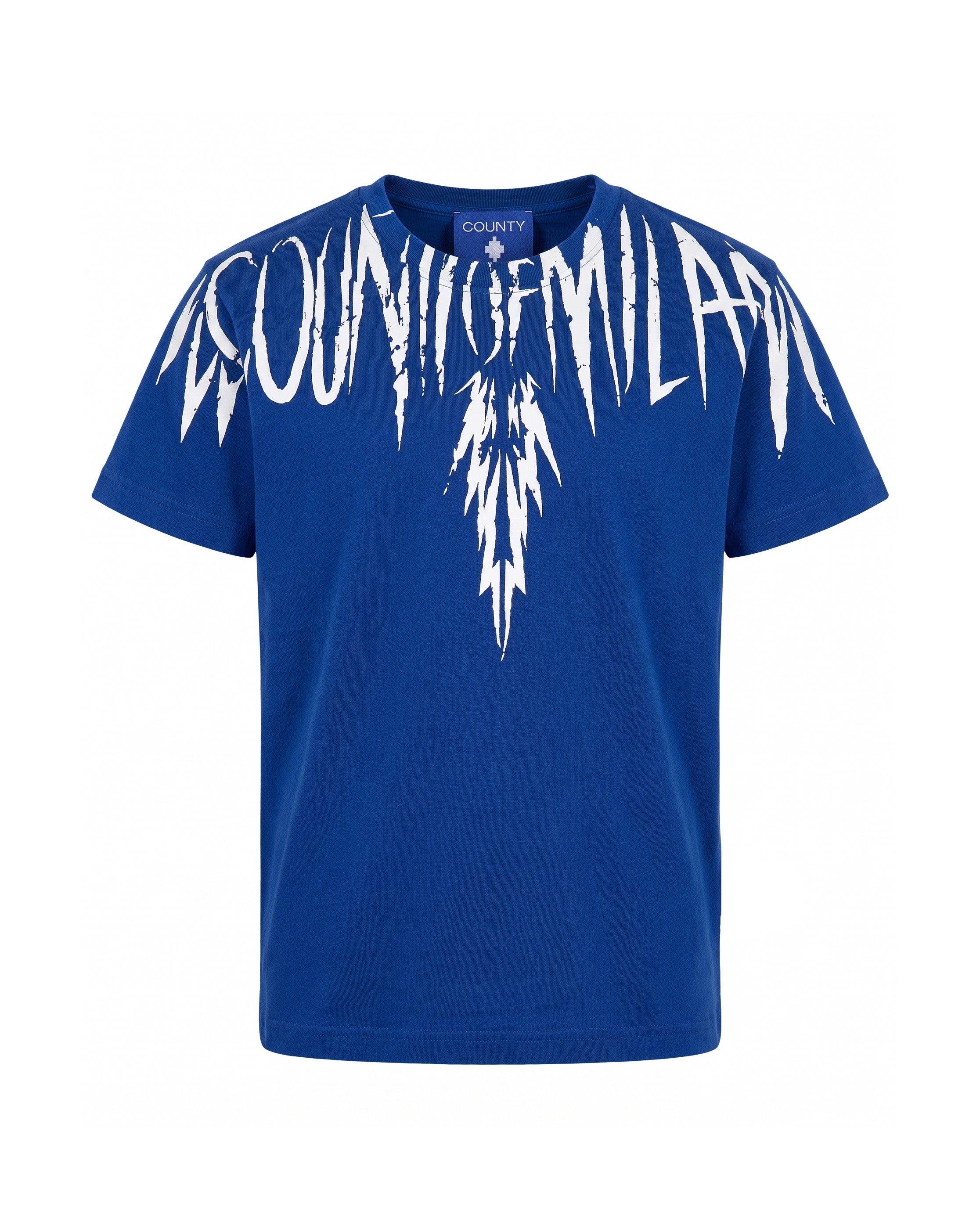 Marcelo Burlon County of Milan Kids T-Shirt Bluette con Stampa per Bambini