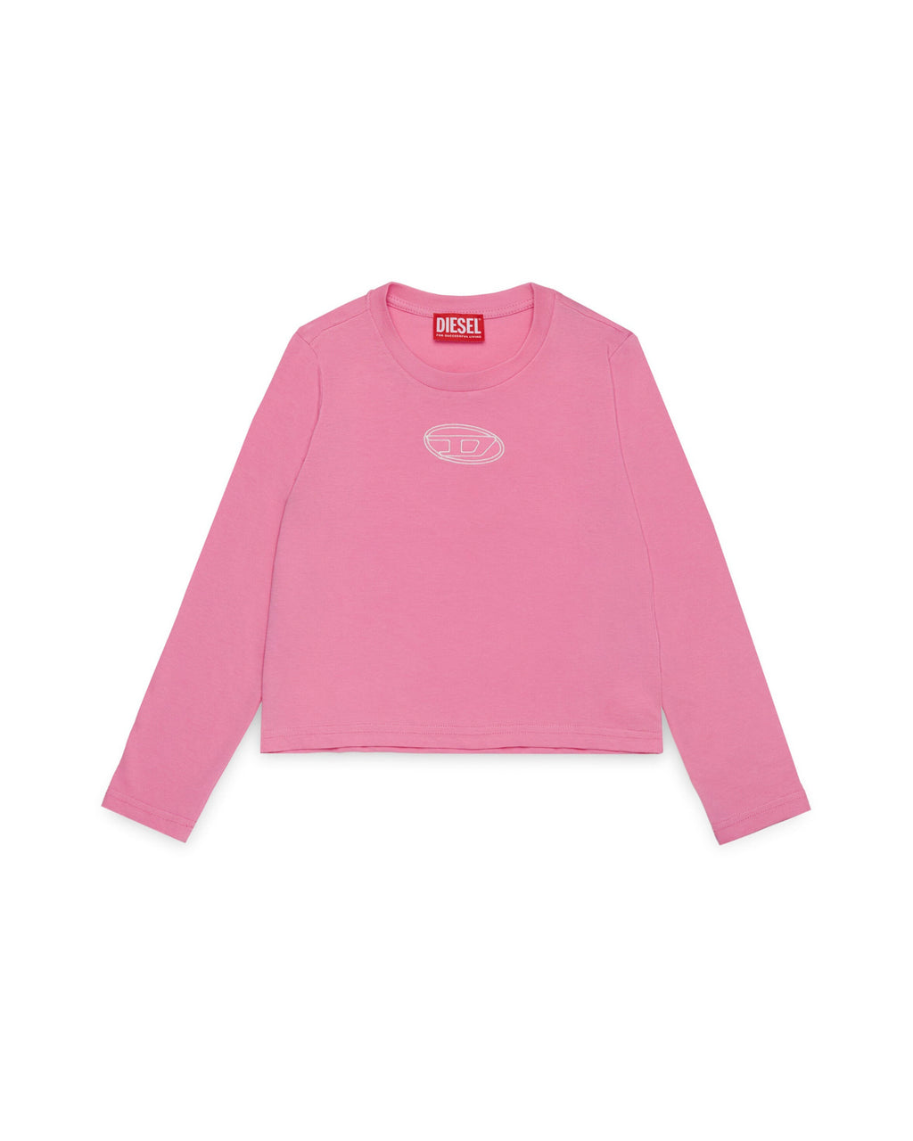 Diesel Kids T shirt Manica Lunga Fucsia con Oval D per Bambini