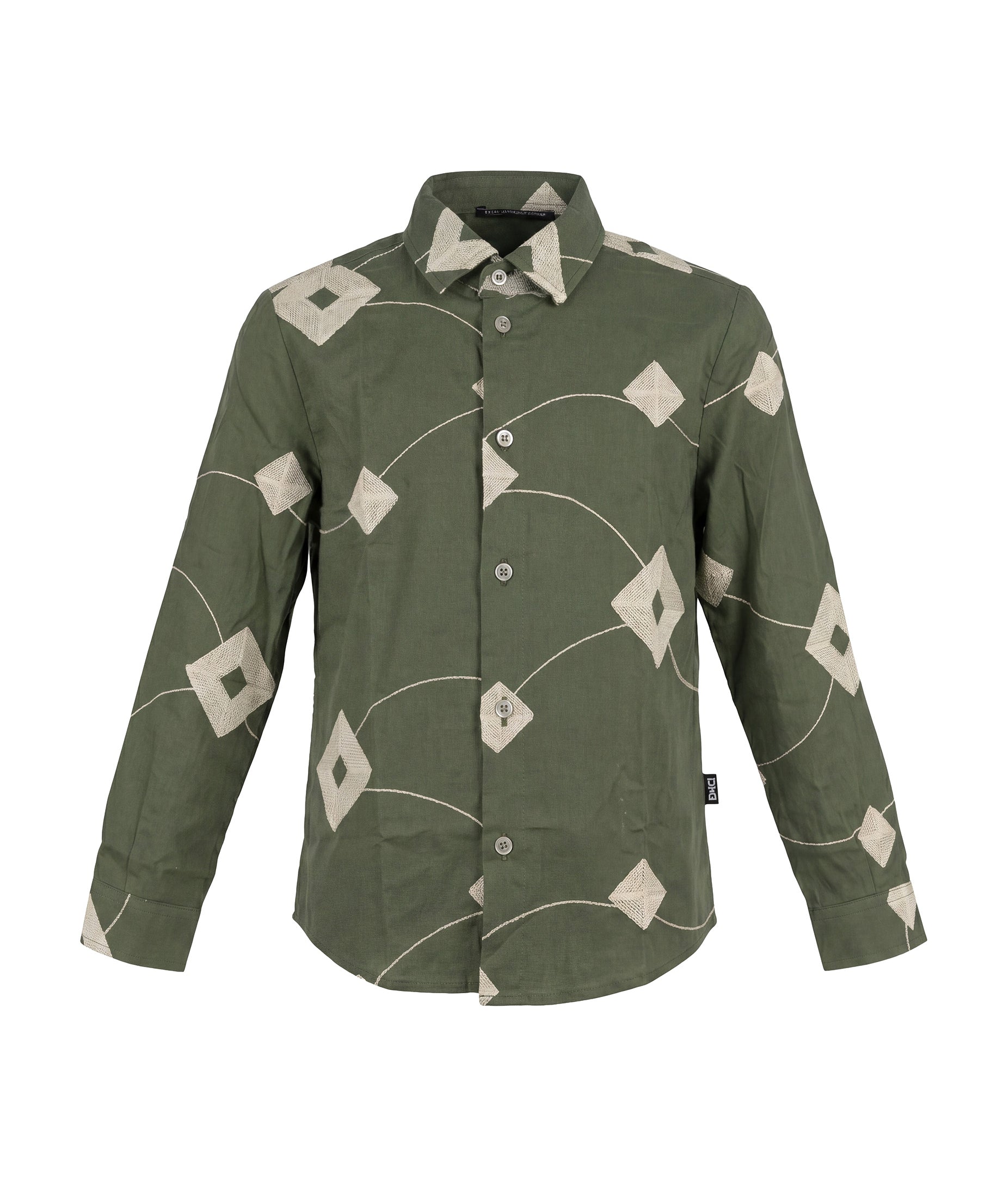 Daniele Alessandrini Kids Camicia Verde Militare Fantasia per Bambini