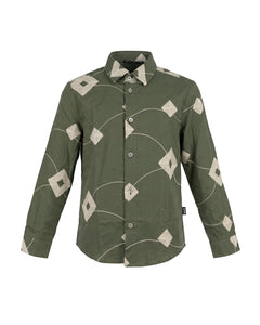 Daniele Alessandrini Kids Camicia Verde Militare Fantasia per Bambini