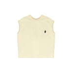 Yes London Kids Canotta Beige Monocolore con Applicazione Logo per Bambini