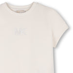 Michael Kors Kids Abito Crema con Gonna Plissettata per Bambine