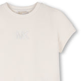 Michael Kors Kids Abito Crema con Gonna Plissettata per Bambine