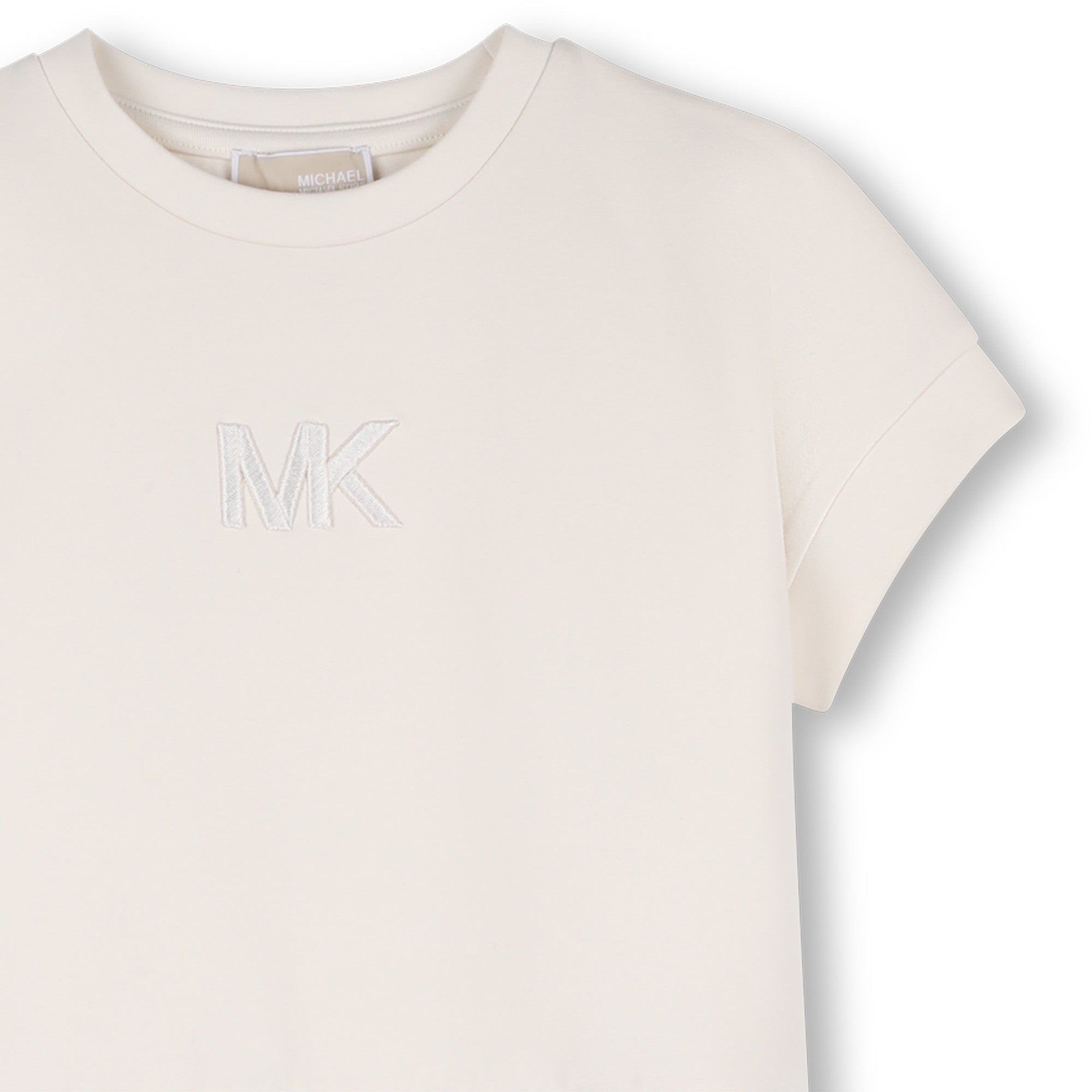 Michael Kors Kids Abito Crema con Gonna Plissettata per Bambine