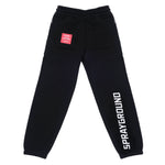 Sprayground Kids Pantalone Jogger Nero in Felpa con Logo Shark Mouth per Bambini